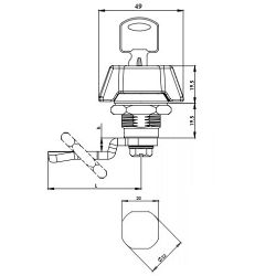 Замок мебельный MS-4088-1 KD черный
