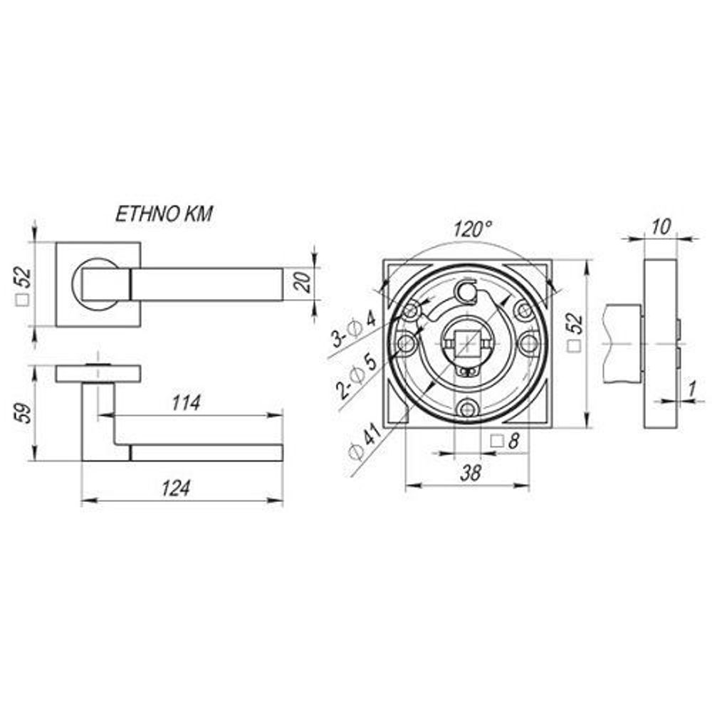 Ручка раздельная FUARO ETHNO KM AB/GP-7 бронза/золото /23665/