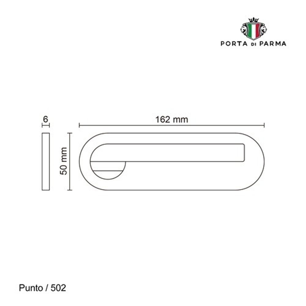 Ручка на планке PORTA DI PARMA Punto BL черный