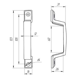 Ручка-скоба РС-60 серебро п/п