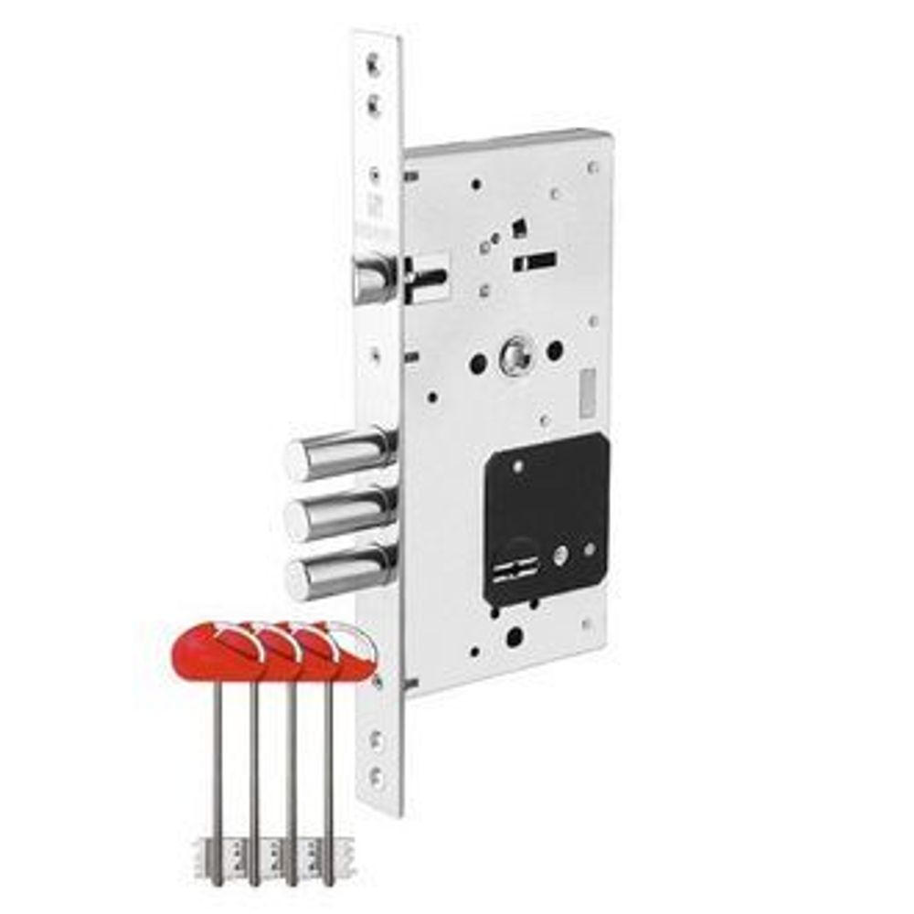 Замок врезной сувальдный с защелкой FUARO V25/S-60.85.3R16