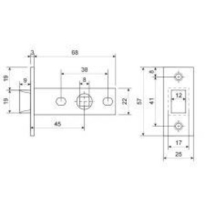 Защёлка врезная APECS 5400 AC медь