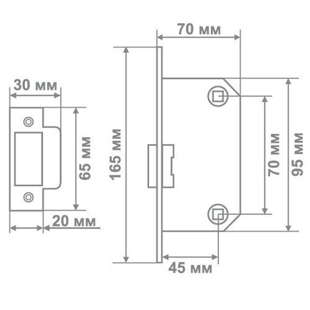 Механизм МЕДИО BAT 7045 square (квадрат) SN никель