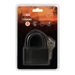 Замок навесной FUARO PL-15-70 Black диск. 4 кл. БЛИСТЕР /42283/