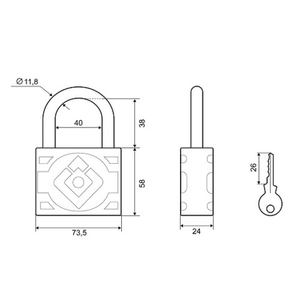 Замок навесной PALLADIUM 305F-75