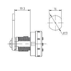 Замок мебельный кодовый 6017-20BL черный