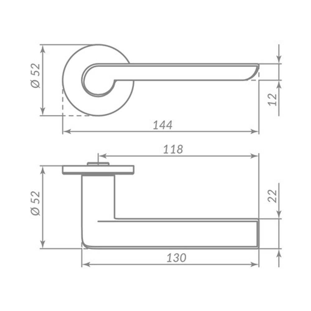 Ручка раздельная PUNTO STEP ARC.R52 BL-24 черный /48931/