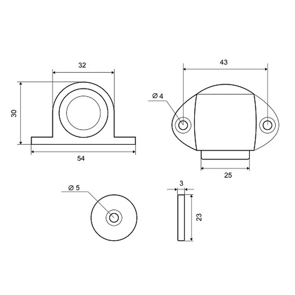 Упор дверной магнитный PALLADIUM 02-M AB бронза