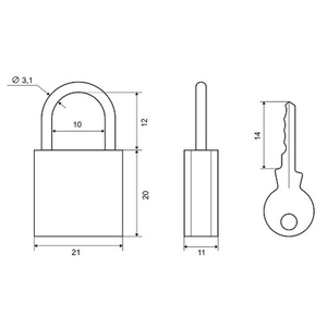 Замок навесной PALLADIUM 303F-20
