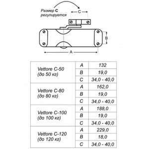 Доводчик дверной VETTORE C-100 W (белый)