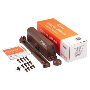 Доводчик дверной морозостойкий НОРА-М 740 DA с задержкой закрывания до 110 кг коричневый