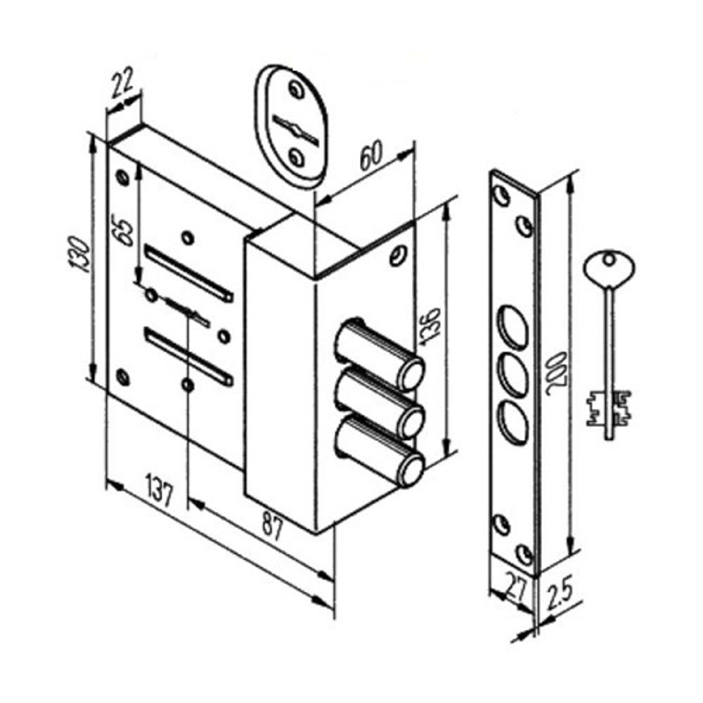 Замок накладной сувальдный KERBEROS 110.11.003 3кл.
