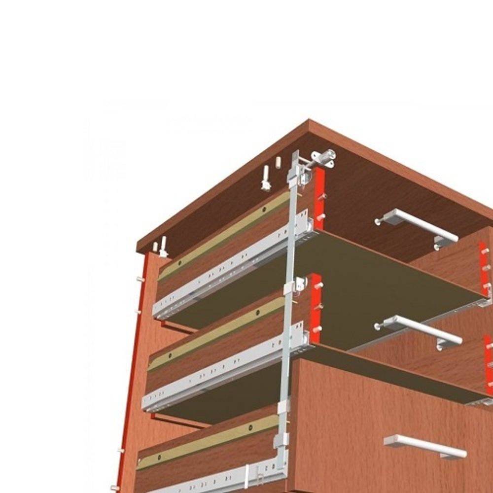 Замок мебельный для 3-х ящиков 19 мм