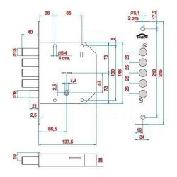 Замок врезной ЭЛЬБОР 1.06.21.КМА Гранит