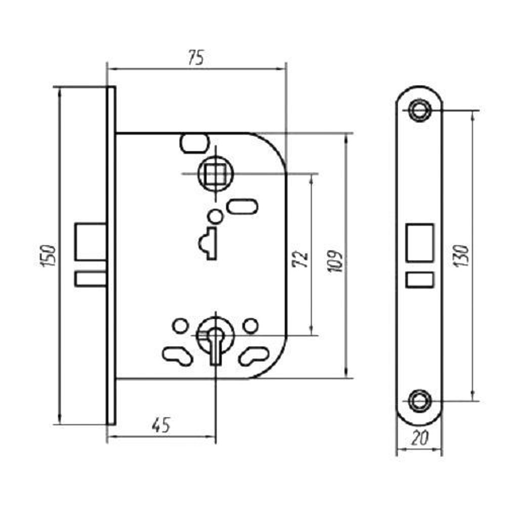 Замок межкомнатный APECS 6000-WC/S W белый