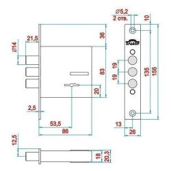 Замок врезной ЭЛЬБОР 1.04.07 Кремень