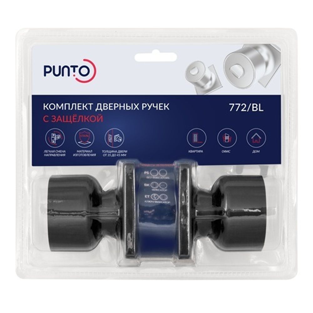 Ручка защелка PUNTO DK772 BL-BK (фик.) черный /58399/