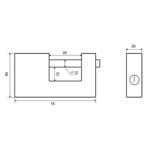 Замок навесной PALLADIUM 707F-75