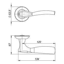 Ручка раздельная AJAX SILVA JR ABG-6 зелёная бронза /41377/