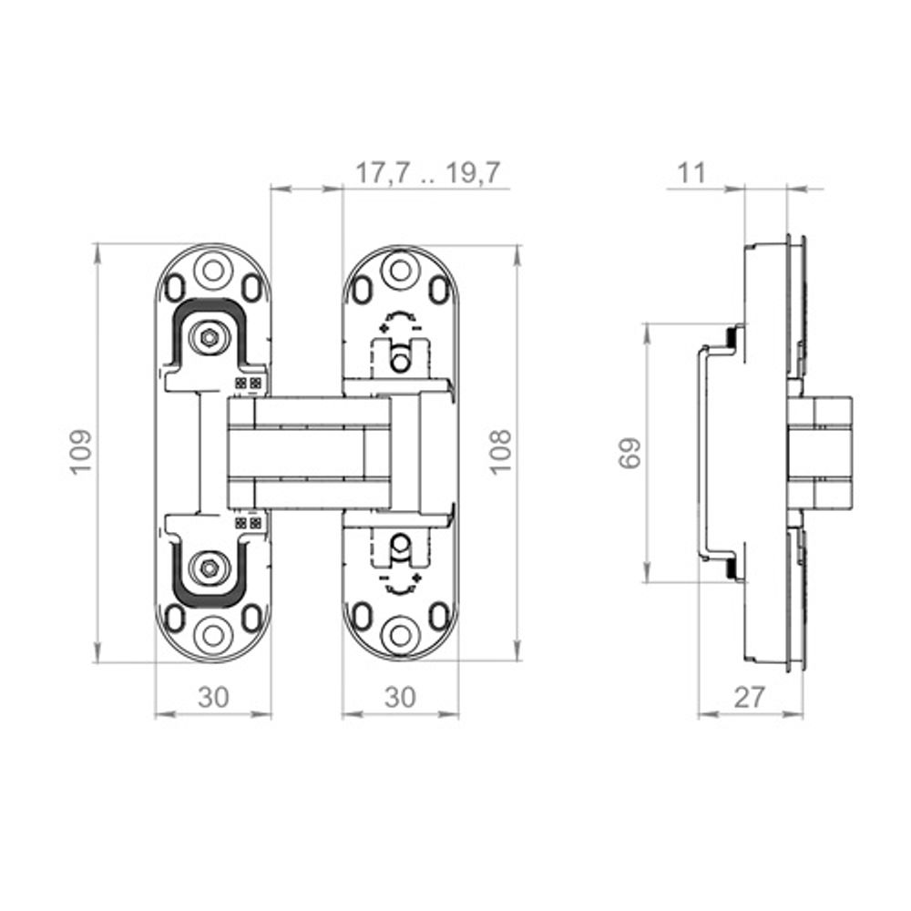 Петля скрытой установки ARMADILLO U3D2002.TG (AGB Eclipse 2.2) FSG/2 флор. золото/2 /62861/ (1шт)