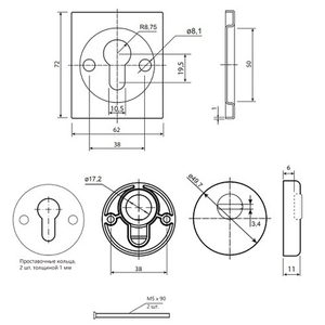Броненакладка Code Deco Slim Pro 50/11-DP-16-BLM черный матовый