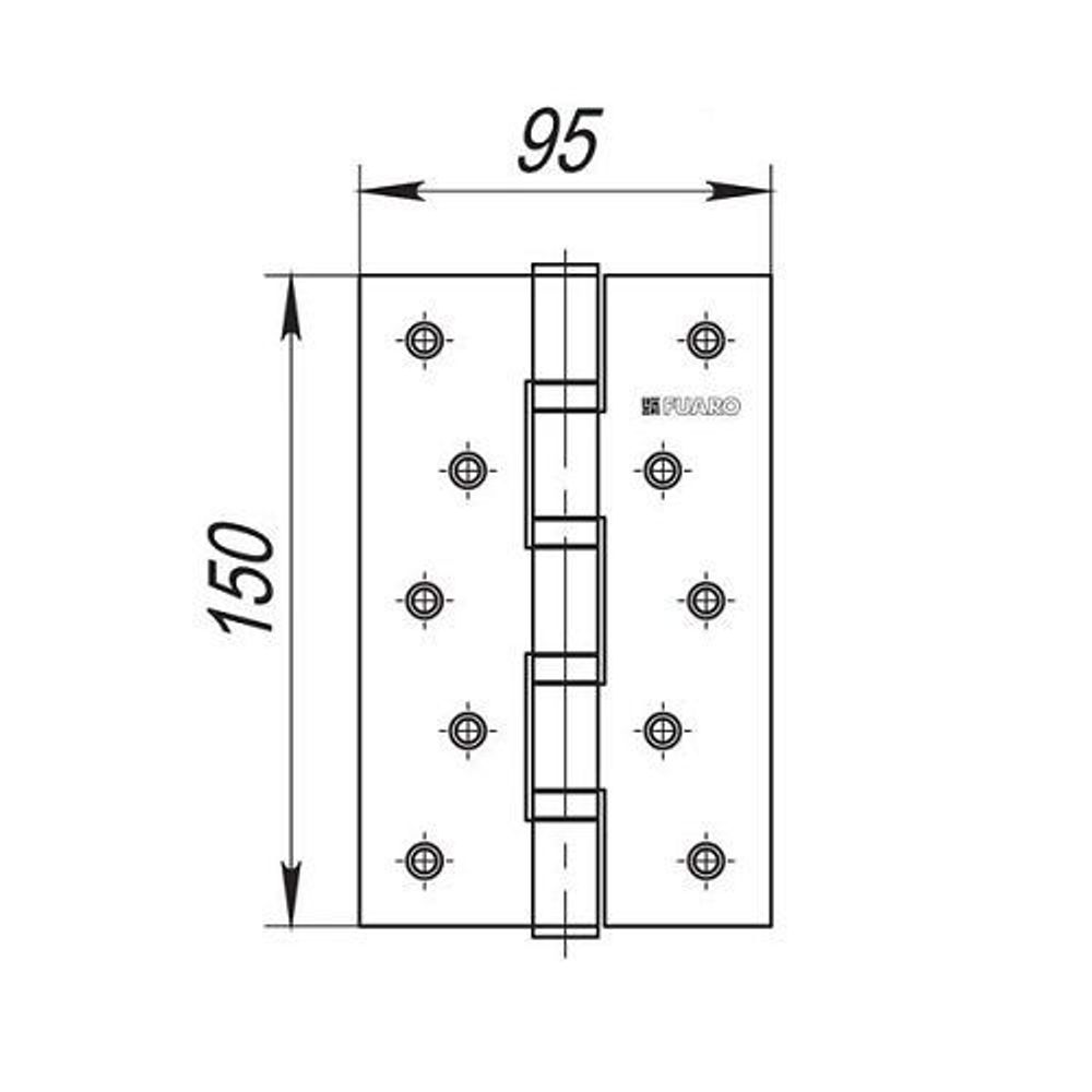 Петля дверная универсальная FUARO 4BB 150x95x3 PB латунь /29975/ (1 шт)
