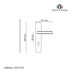 Ручка на планке PORTA DI PARMA Glamour CYL SG мат. золото