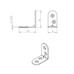 Кронштейн КУНГУР МК 30*30 цинк (1 шт)