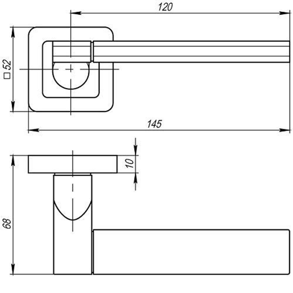 Ручка раздельная PUNTO GALAXY QR GR/CP-23 графит/хром /37009/