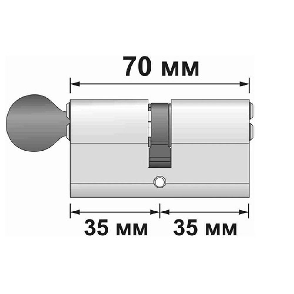 Цилиндровый механизм с вертушкой FUARO G-PRO502/70 mm (30+10+30) SSC сатин. хром 5 кл. /64219/