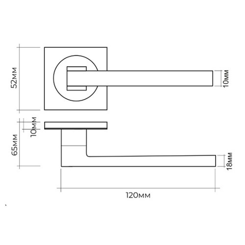 Ручка раздельная VETTORE R06.031 MBP черный матовый
