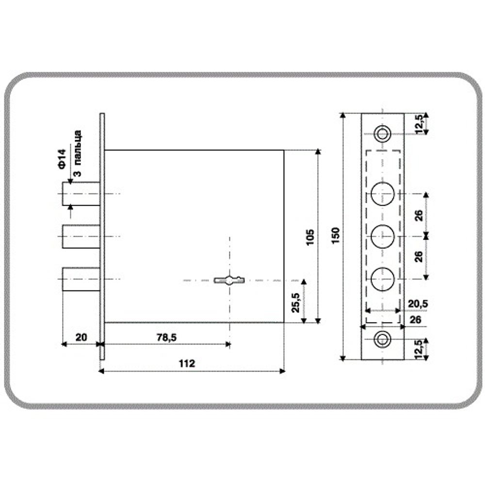 Размеры замка CLASS GS-ML 14 Скорпион