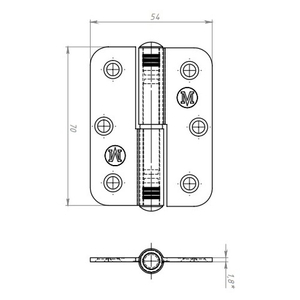 Петля накладная КУНГУР ПН1-70 цинк правая (120) (1 шт)