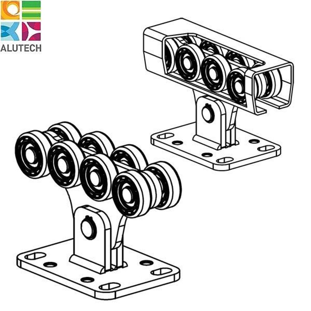 Опора роликовая (полимерные ролики). Для ворот до 300 кг. Light SGN.01.100
