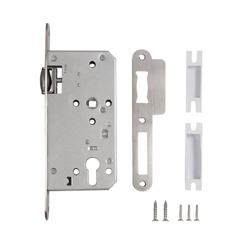 Замок врезной FUARO DD.INOX/C-55/72R с роликовой защелкой /58859/