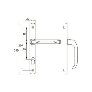 Комплект ручек на планке DORMA bremen 85/30/8мм белая (RAL9016)