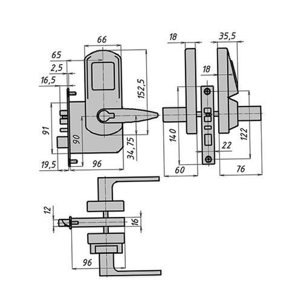 Замок электронный КРИТ-М S800-1R Skyte правый