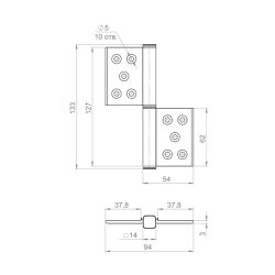 Петля универсальная флажковая PUNTO FL.5030-BL черный /62971/