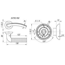 Ручка раздельная FUARO INTRO RM SG/GP-4 мат.золото/золото /23639/