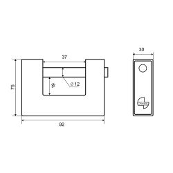 Замок навесной PALLADIUM 702BS-90