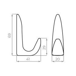 Крючок настенный AJAX MB-LM/K-002 SN мат.никель /49145/