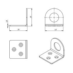 Пробой-ушко гнутое КУНГУР 40х75 цинк (1 шт)