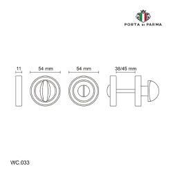 Ручка поворотная PORTA DI PARMA WC.033.11 MCF матовый кофе
