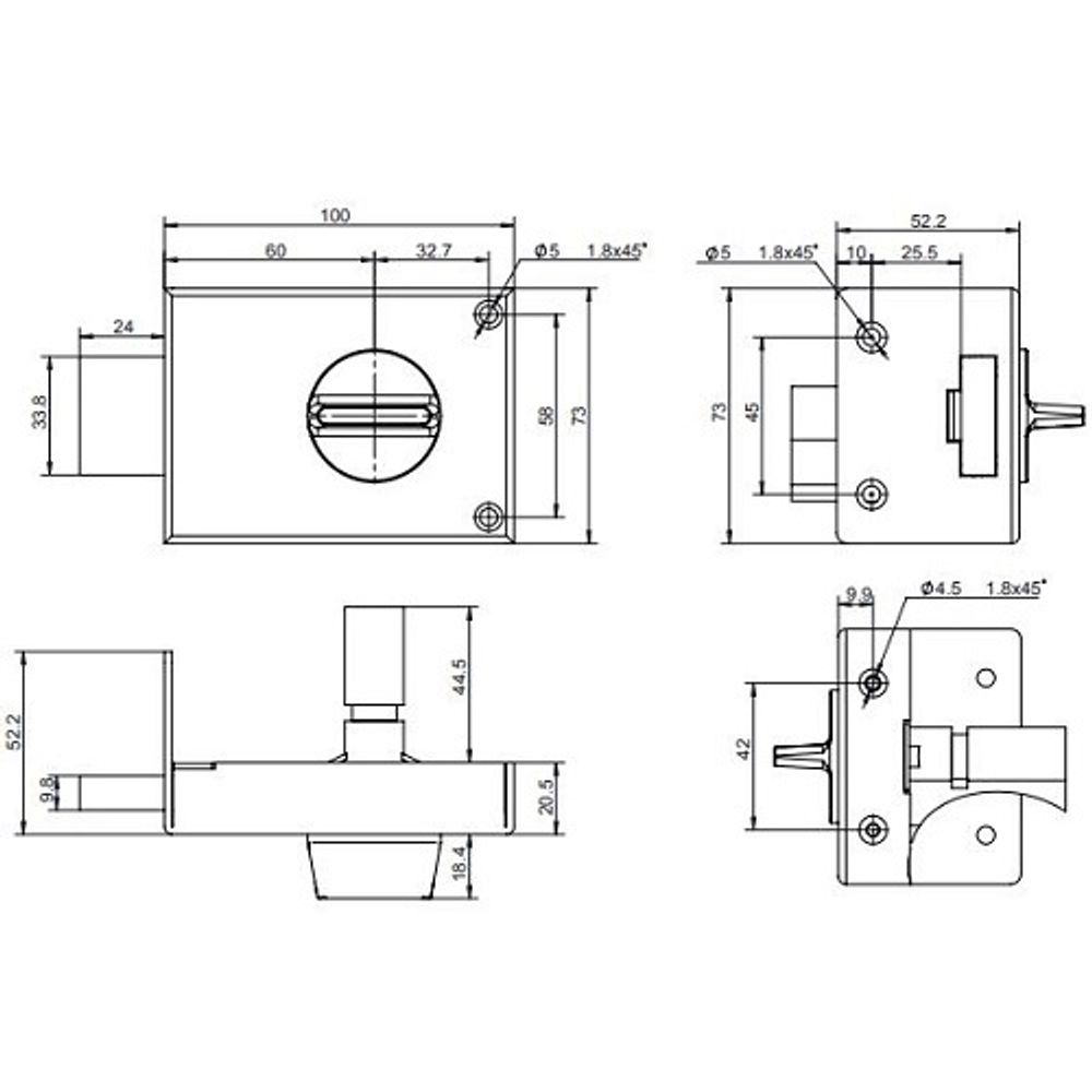 Замок накладной APECS R01-C-GR (аналог ЗН1-1А)