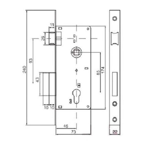 Замок врезной БУЛАТ ЗВ4-1.08.05 Нова золото