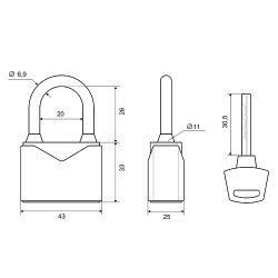 Замок навесной PALLADIUM 900S-40