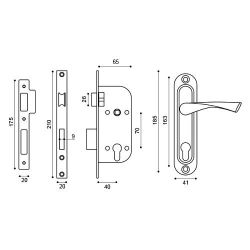 Замок врезной PUNTO KIT P16 4070 CRONA SN (мат.никель) 5кл /41713/