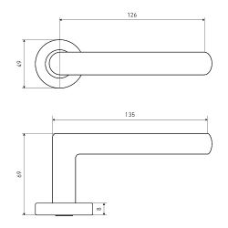 Ручка раздельная АЛЛЮР 1801SS INOX BL матовый черный