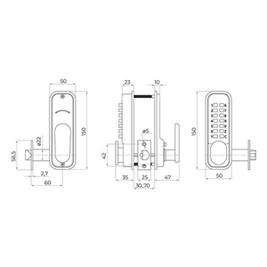 Замок кодовый AJAX RIM-200 code SN мат.никель /57323/