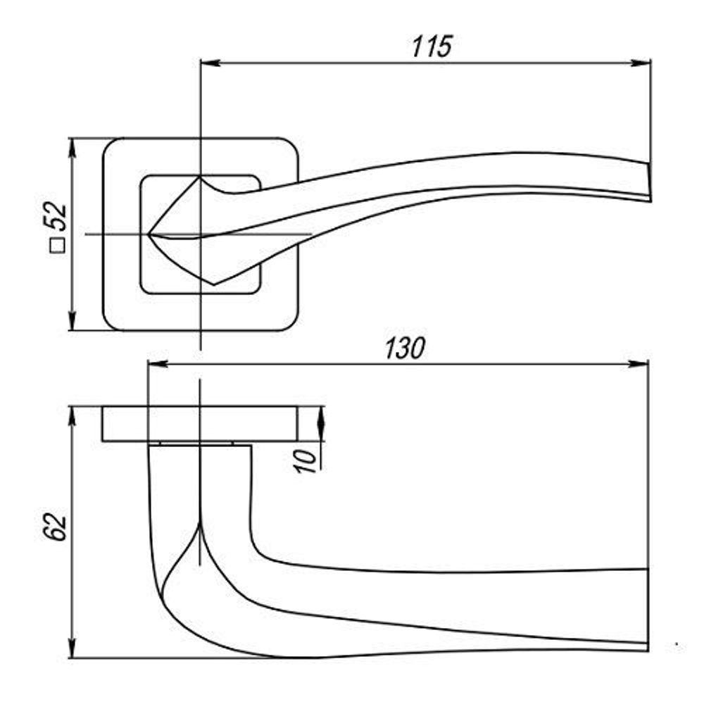 Ручка раздельная PUNTO VESTA QR SN/CP-3 мат.никель/хром /34801/